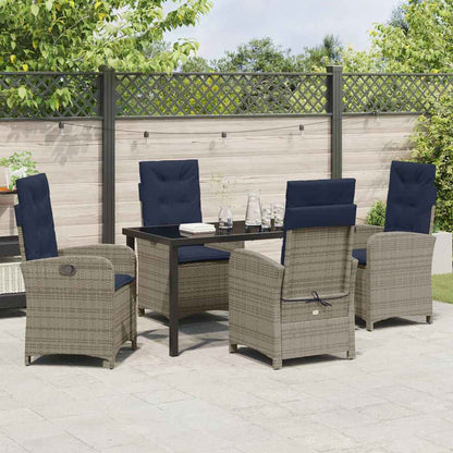 Set da Pranzo per Giardino 5 pcs Grigio polyrattan - homemem39
