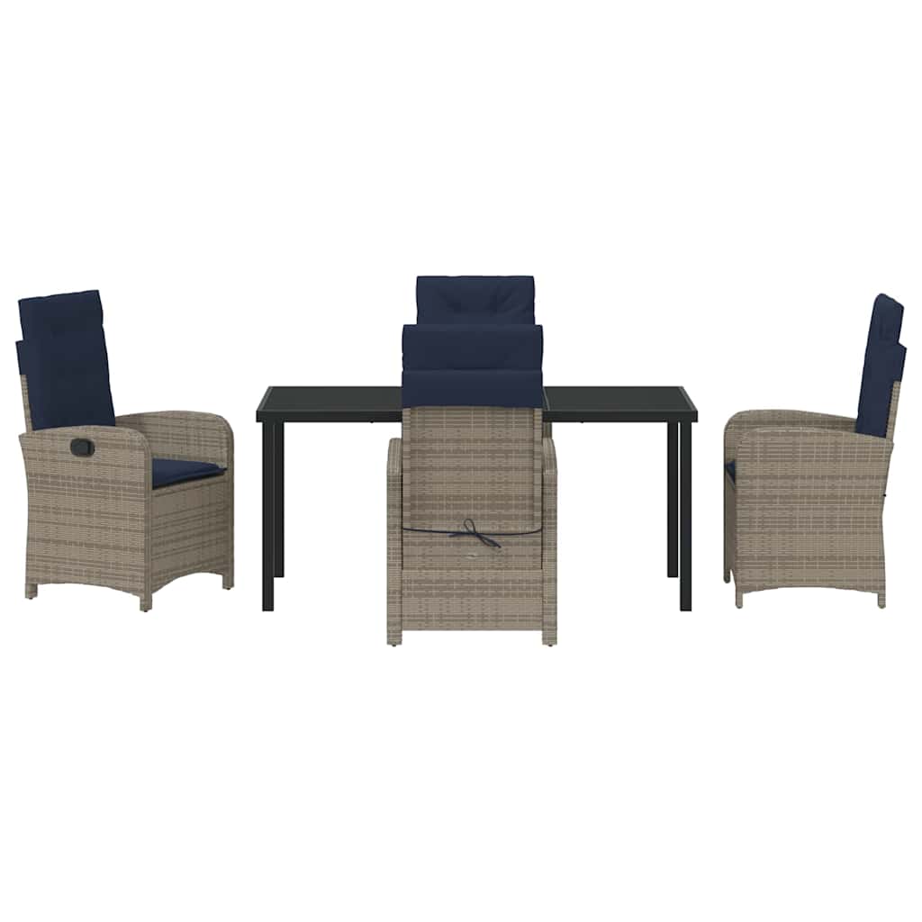 Set da Pranzo per Giardino 5 pcs Grigio polyrattan - homemem39