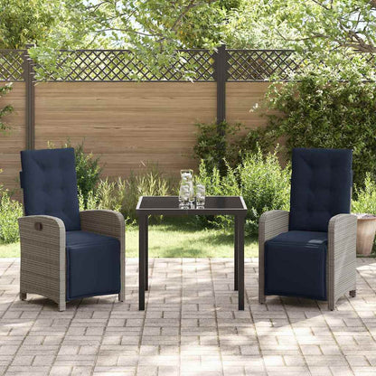 Set da Pranzo per Giardino 3 pcs Grigio polyrattan - homemem39