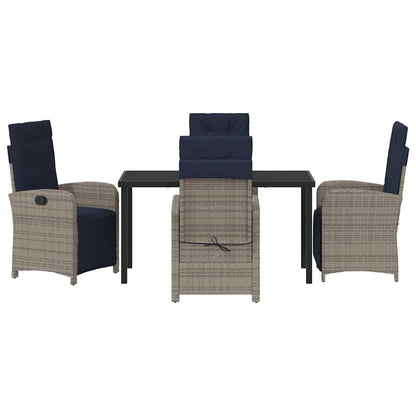 Set da Pranzo per Giardino 5 pcs Grigio polyrattan - homemem39