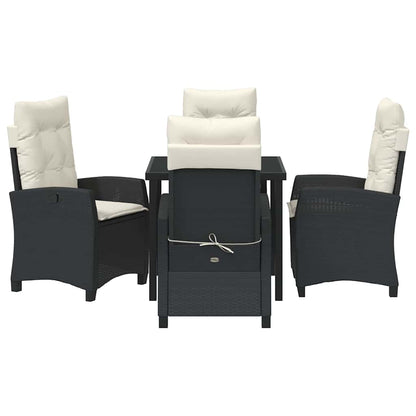 Set da Pranzo per Giardino 5 pcs Nero polyrattan - homemem39