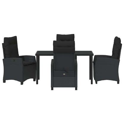 Set da Pranzo per Giardino 5 pcs Nero polyrattan - homemem39
