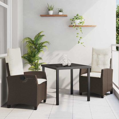 Set da Pranzo per Giardino 3 pcs Marrone polyrattan - homemem39