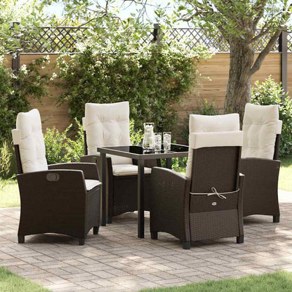 Set da Pranzo per Giardino 5 pcs Marrone polyrattan - homemem39