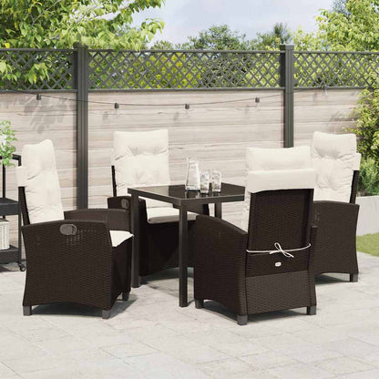 Set da Pranzo per Giardino 5 pcs Marrone polyrattan - homemem39