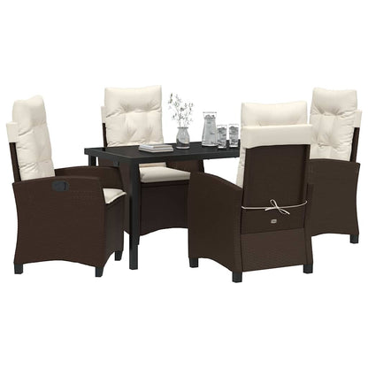 Set da Pranzo per Giardino 5 pcs Marrone polyrattan - homemem39