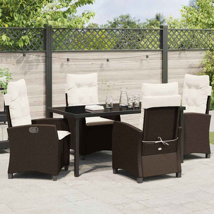 Set da Pranzo per Giardino 5 pcs Marrone polyrattan - homemem39