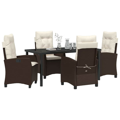 Set da Pranzo per Giardino 5 pcs Marrone polyrattan - homemem39