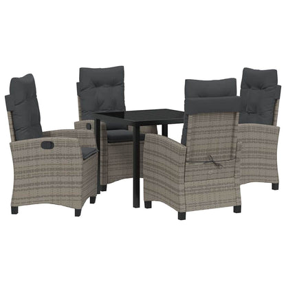 Set da Pranzo per Giardino 5 pcs Grigio polyrattan - homemem39