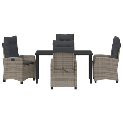 Set da Pranzo per Giardino 5 pcs Grigio polyrattan - homemem39