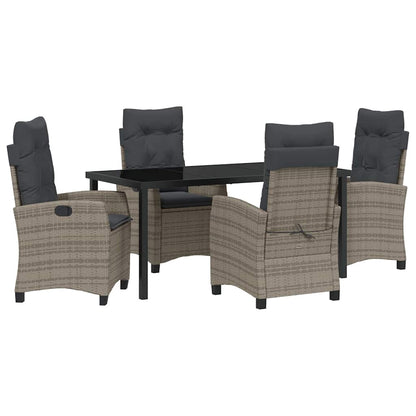 Set da Pranzo per Giardino 5 pcs Grigio polyrattan - homemem39