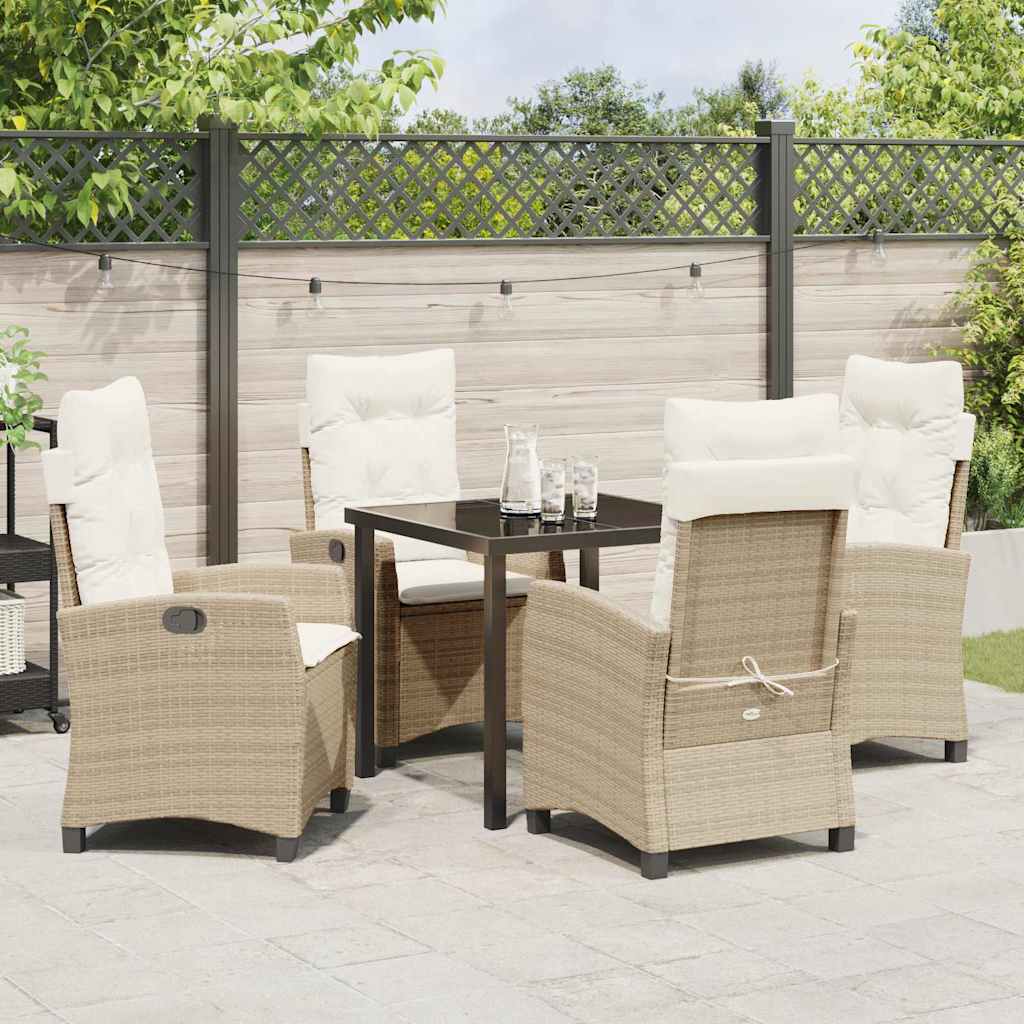 Set da Pranzo per Giardino 5 pcs Beige polyrattan - homemem39