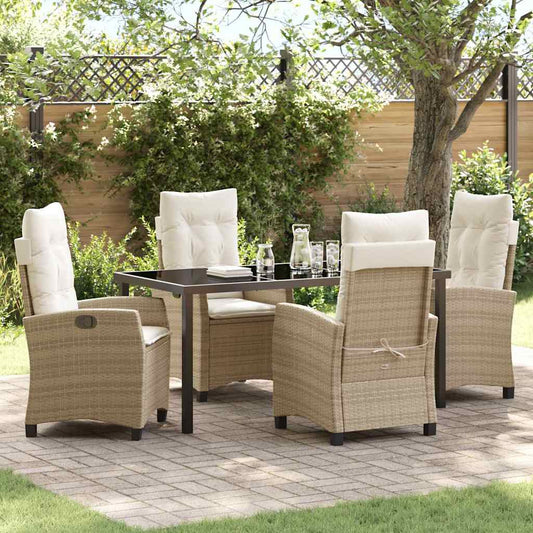 Set da Pranzo per Giardino 5 pcs Beige polyrattan - homemem39