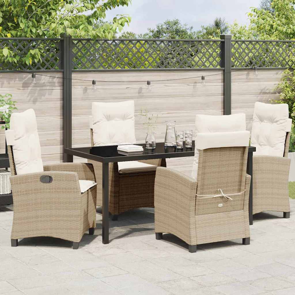 Set da Pranzo per Giardino 5 pcs Beige polyrattan - homemem39