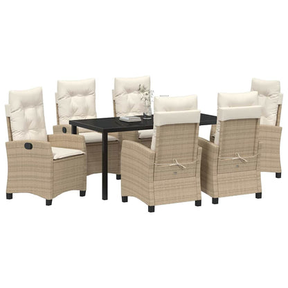 Set da Pranzo per Giardino 7 pcs Beige polyrattan - homemem39