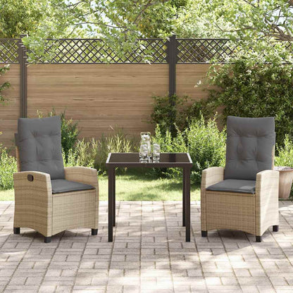 Set da Pranzo per Giardino 3 pcs Beige polyrattan - homemem39