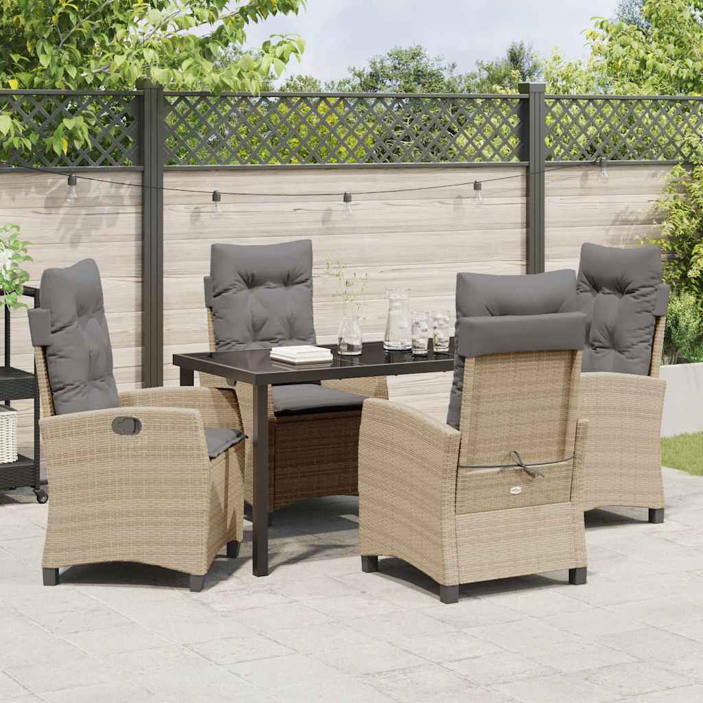Set da Pranzo per Giardino 5 pcs Beige polyrattan - homemem39