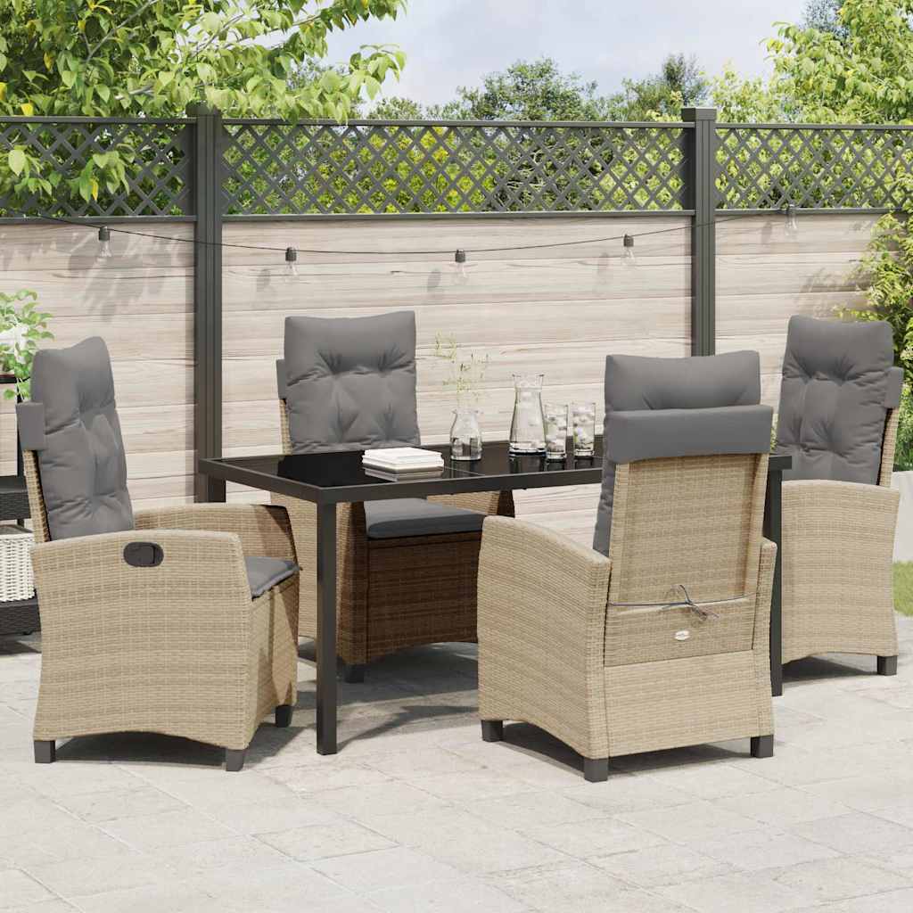 Set da Pranzo per Giardino 5 pcs Beige polyrattan - homemem39