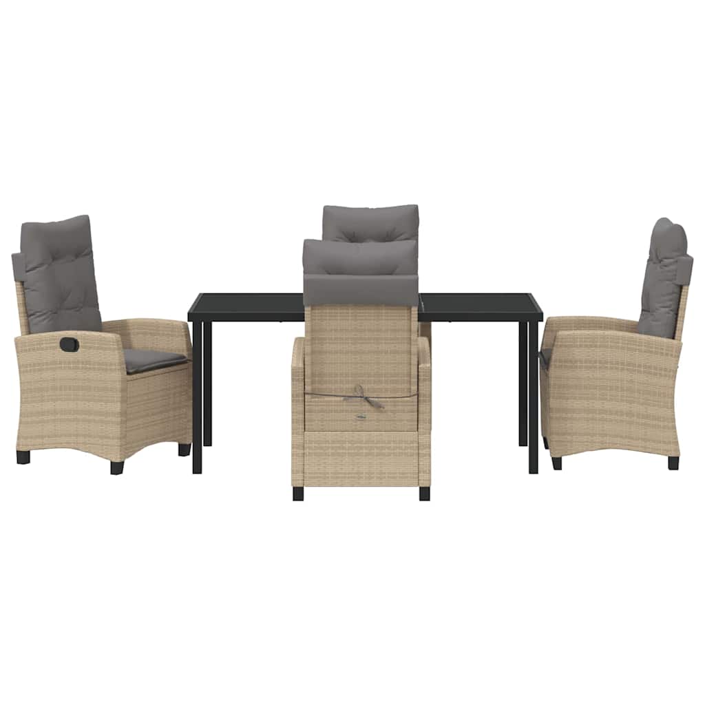 Set da Pranzo per Giardino 5 pcs Beige polyrattan - homemem39