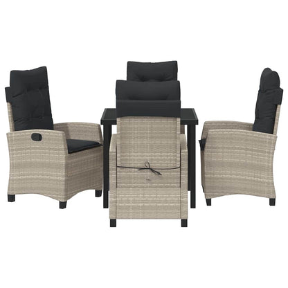 Set da Pranzo per Giardino 5 pcs Grigio chiaro polyrattan - homemem39