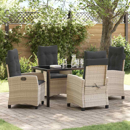 Set da Pranzo per Giardino 5 pcs Grigio chiaro polyrattan - homemem39