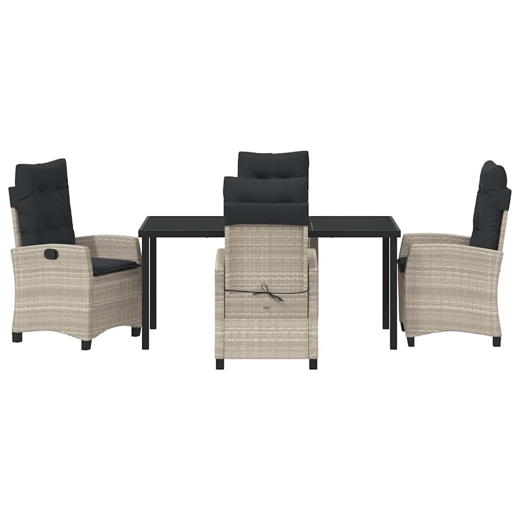 Set da Pranzo per Giardino 5 pcs Grigio chiaro polyrattan - homemem39