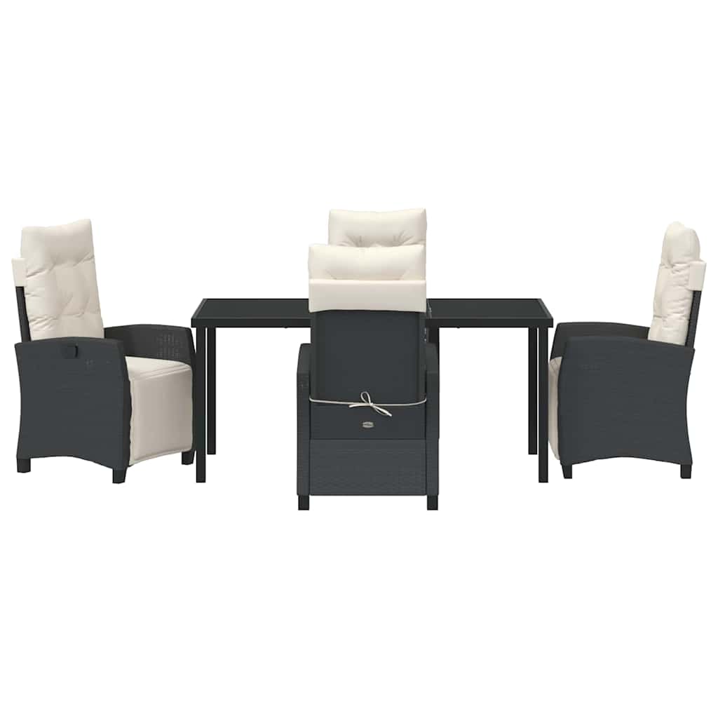 Set da Pranzo per Giardino 5 pcs Nero polyrattan - homemem39