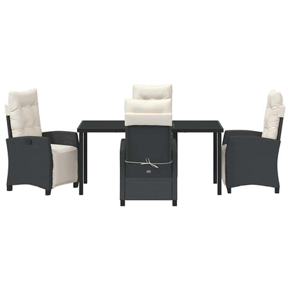 Set da Pranzo per Giardino 5 pcs Nero polyrattan - homemem39