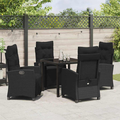 Set da Pranzo per Giardino 5 pcs Nero polyrattan - homemem39
