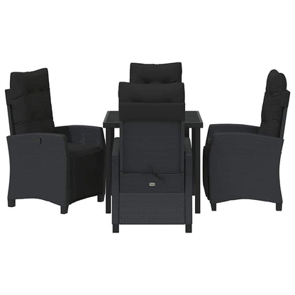 Set da Pranzo per Giardino 5 pcs Nero polyrattan - homemem39