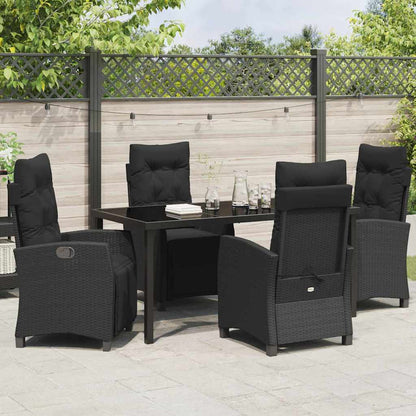 Set da Pranzo per Giardino 5 pcs Nero polyrattan - homemem39