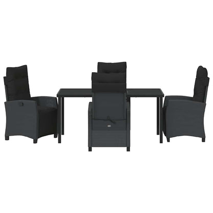Set da Pranzo per Giardino 5 pcs Nero polyrattan - homemem39