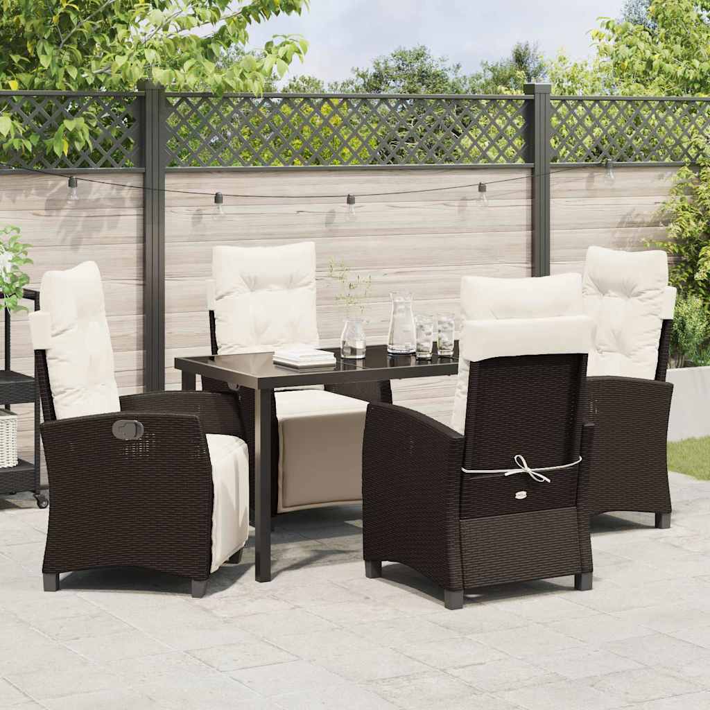 Set da Pranzo per Giardino 5 pcs Marrone polyrattan - homemem39