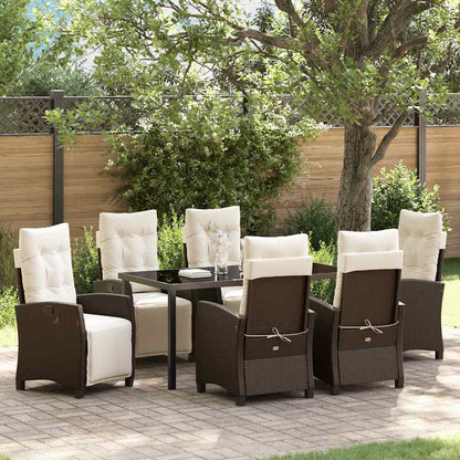 Set da Pranzo per Giardino 7 pcs Marrone polyrattan - homemem39
