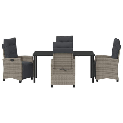 Set da Pranzo per Giardino 5 pcs Grigio polyrattan - homemem39