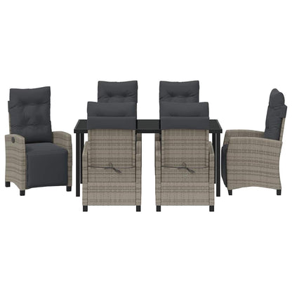 Set da Pranzo per Giardino 7 pcs Grigio polyrattan - homemem39