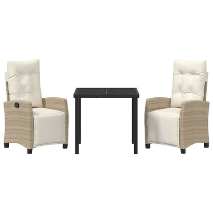 Set da Pranzo per Giardino 3 pcs Beige polyrattan - homemem39