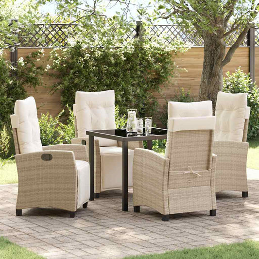 Set da Pranzo per Giardino 5 pcs Beige polyrattan - homemem39