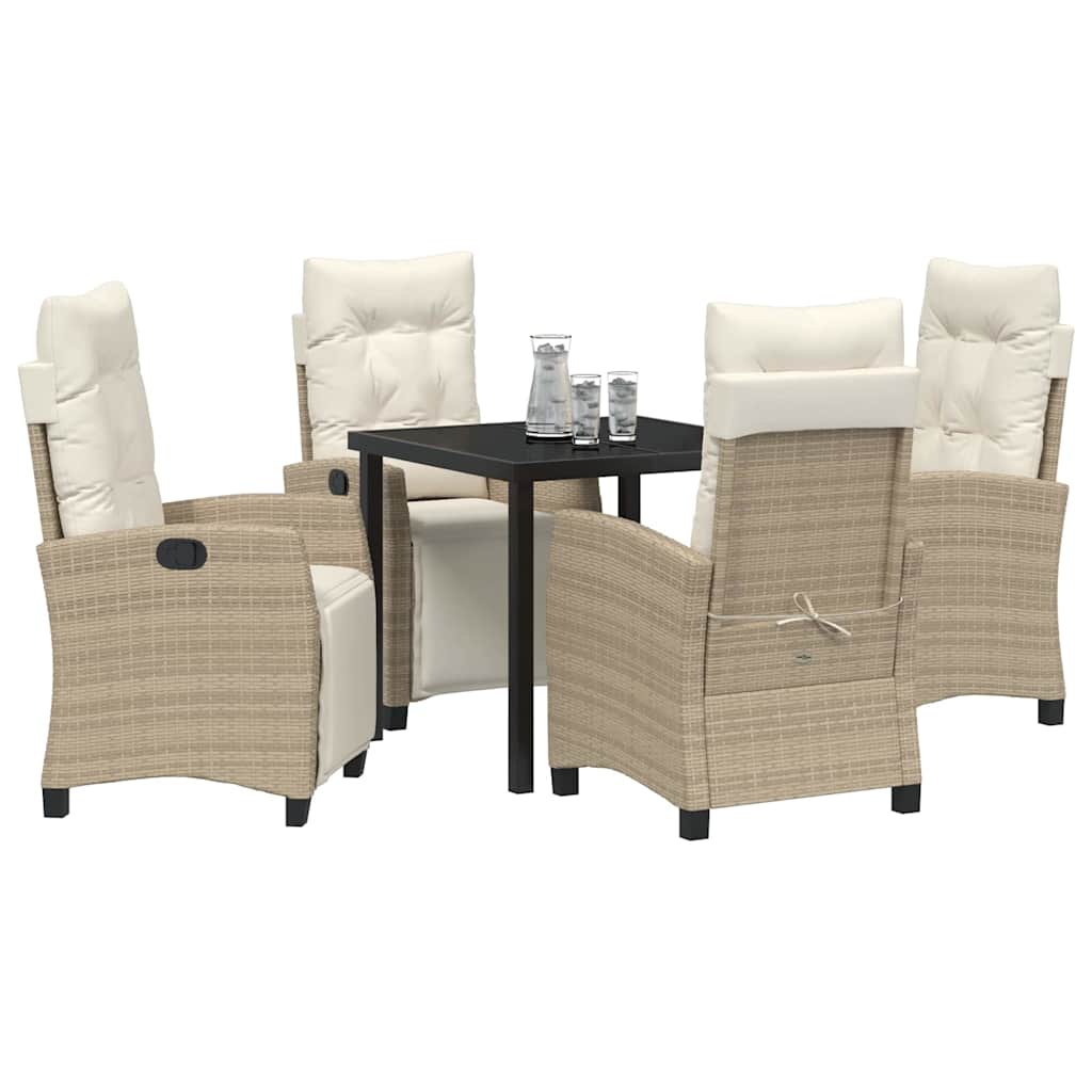 Set da Pranzo per Giardino 5 pcs Beige polyrattan - homemem39