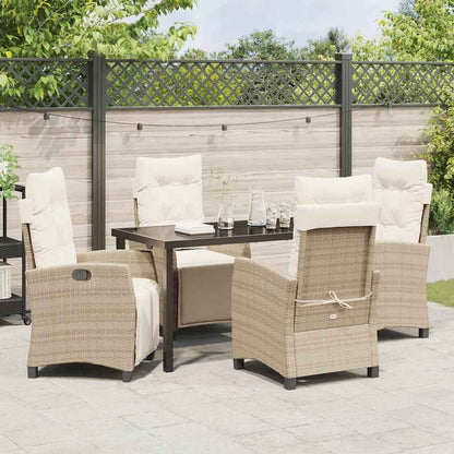 Set da Pranzo per Giardino 5 pcs Beige polyrattan - homemem39