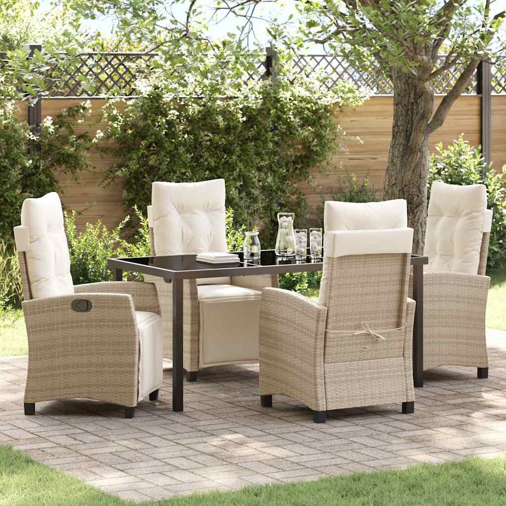 Set da Pranzo per Giardino 5 pcs Beige polyrattan - homemem39