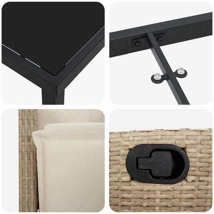 Set da Pranzo per Giardino 7 pcs Beige polyrattan - homemem39