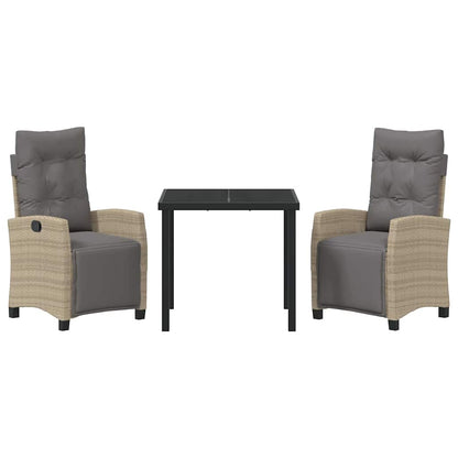 Set da Pranzo per Giardino 3 pcs Beige polyrattan - homemem39