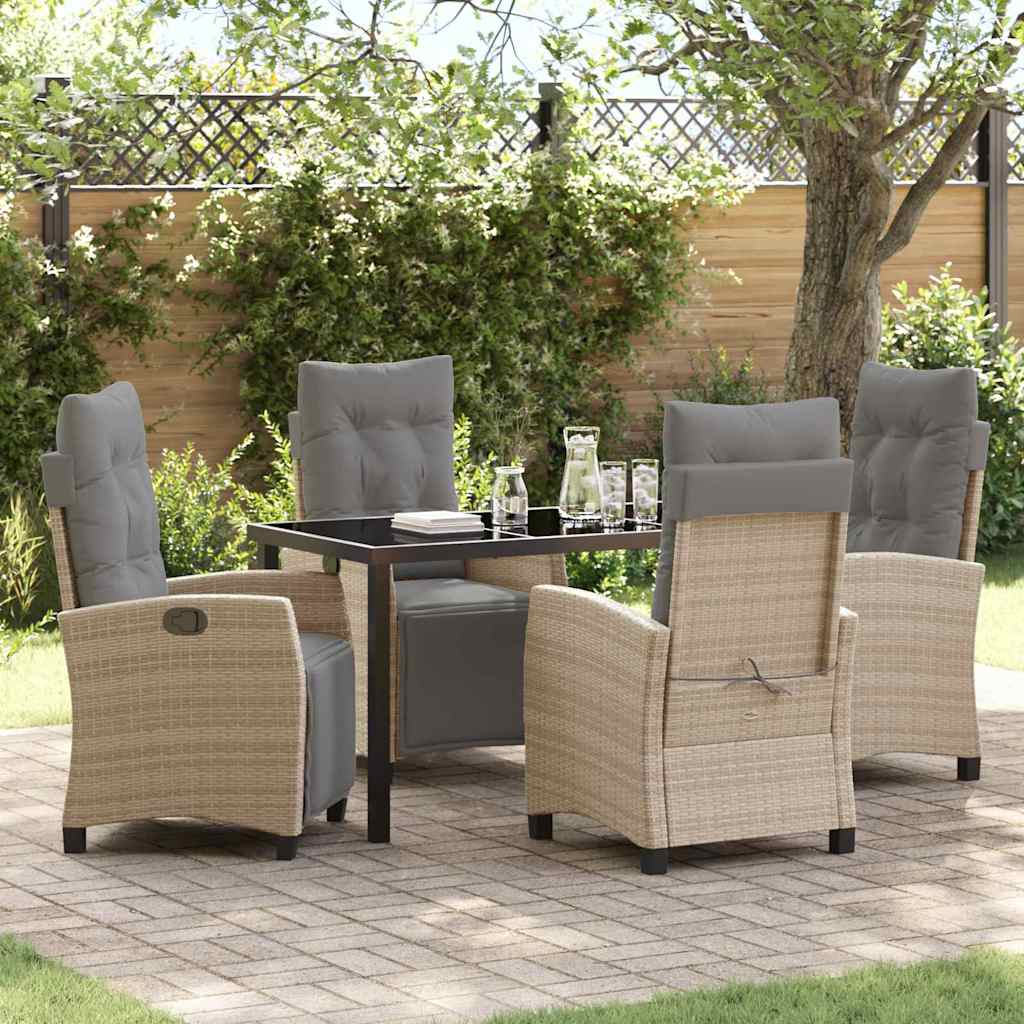 Set da Pranzo per Giardino 5 pcs Beige polyrattan - homemem39