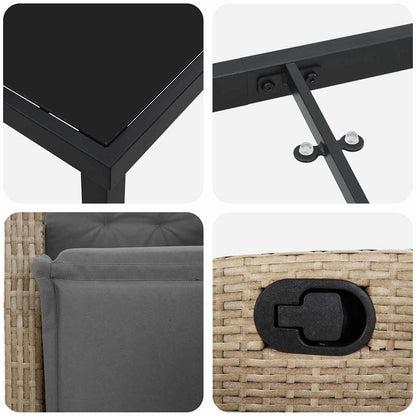 Set da Pranzo per Giardino 7 pcs Beige polyrattan - homemem39