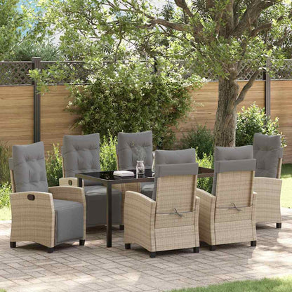 Set da Pranzo per Giardino 7 pcs Beige polyrattan - homemem39