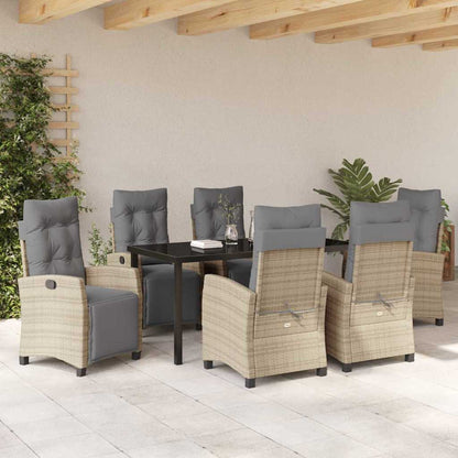 Set da Pranzo per Giardino 7 pcs Beige polyrattan - homemem39