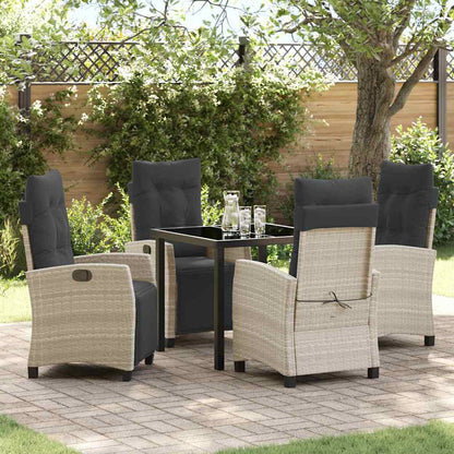 Set da Pranzo per Giardino 5 pcs Grigio chiaro polyrattan - homemem39