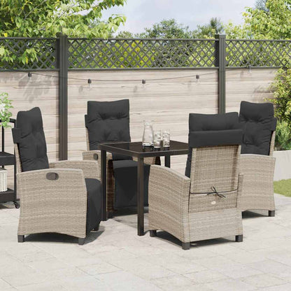 Set da Pranzo per Giardino 5 pcs Grigio chiaro polyrattan - homemem39