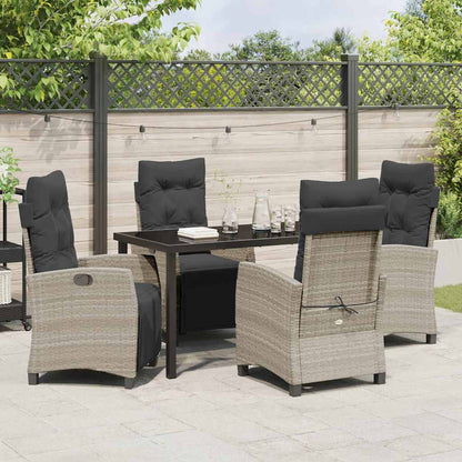 Set da Pranzo per Giardino 5 pcs Grigio chiaro polyrattan - homemem39